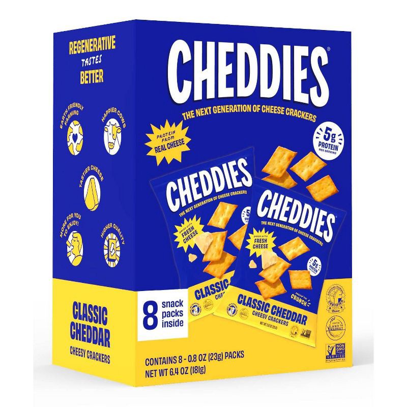 slide 1 of 4, Cheddies Classic Cheddar Cracker Multipack - 0.8oz/8ct, 0.8 oz, 8 ct