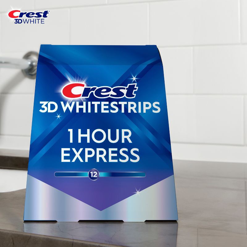 slide 5 of 11, Crest 3D Whitestrips 1-Hour Express At-home Teeth Whitening Kit - 10 Treatments, 1 ct
