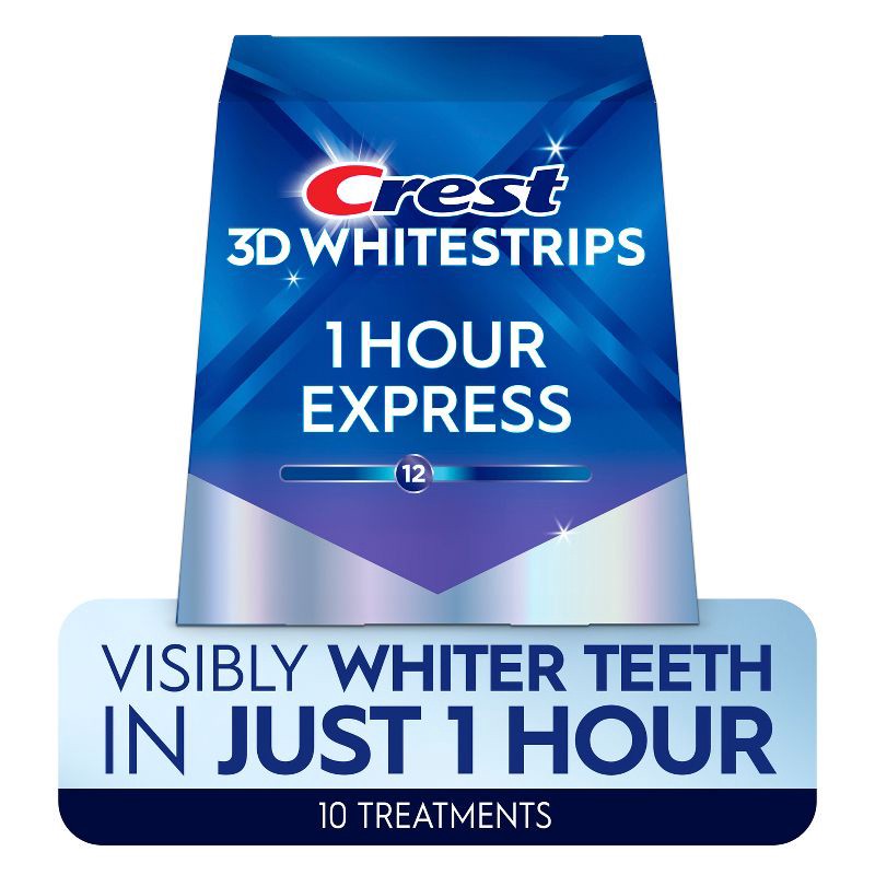 slide 11 of 11, Crest 3D Whitestrips 1-Hour Express At-home Teeth Whitening Kit - 10 Treatments, 1 ct