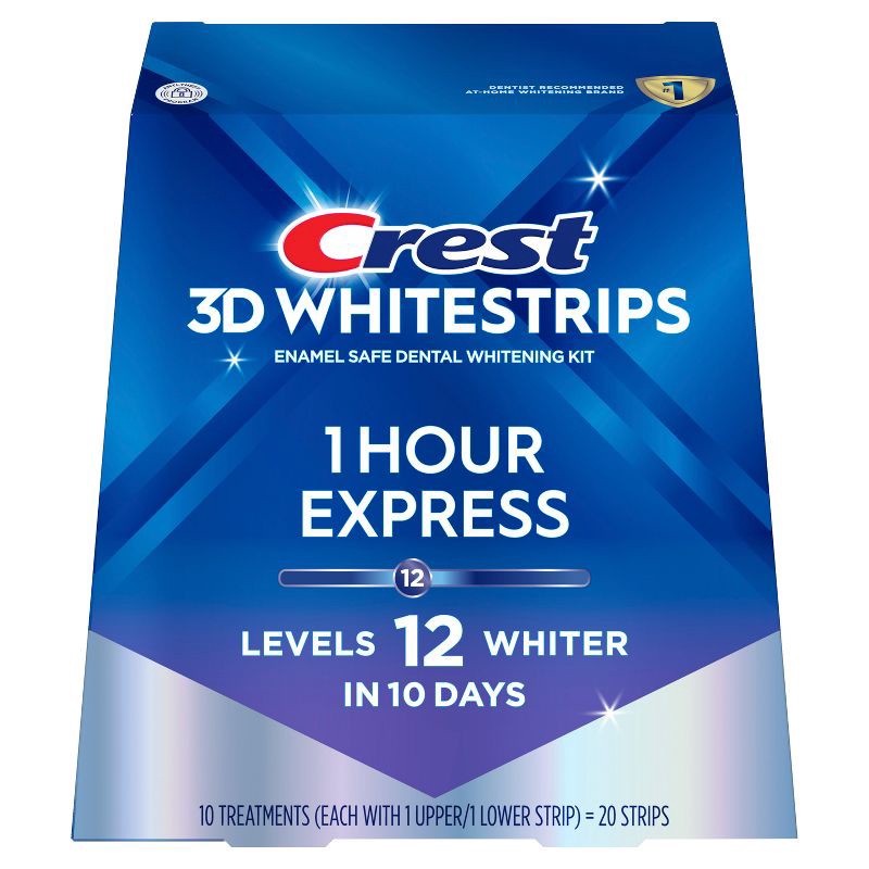 slide 1 of 11, Crest 3D Whitestrips 1-Hour Express At-home Teeth Whitening Kit - 10 Treatments, 1 ct