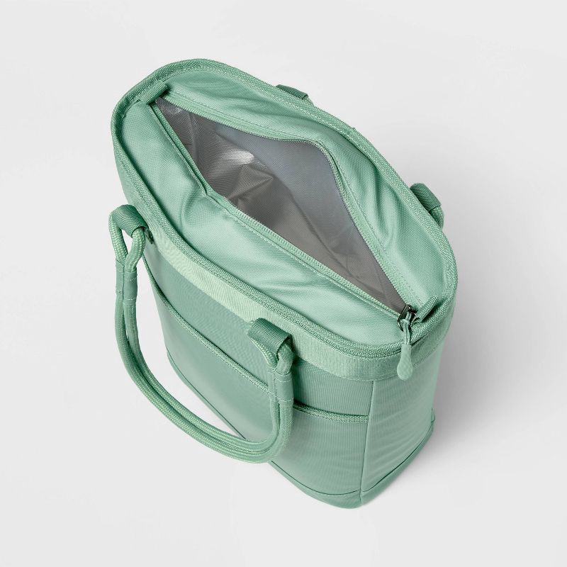 slide 2 of 3, Tote 14 Cans Soft Sided Cooler Sage Green - Embark™: Insulated Tote, Aluminum Liner, 14 cans