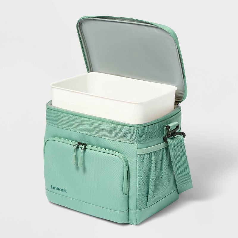 slide 2 of 3, 11qt Soft Sided Cooler Sage Green - Embark™: Beverage Capacity 12 Cans, Outside Storage Pocket, 11 qt