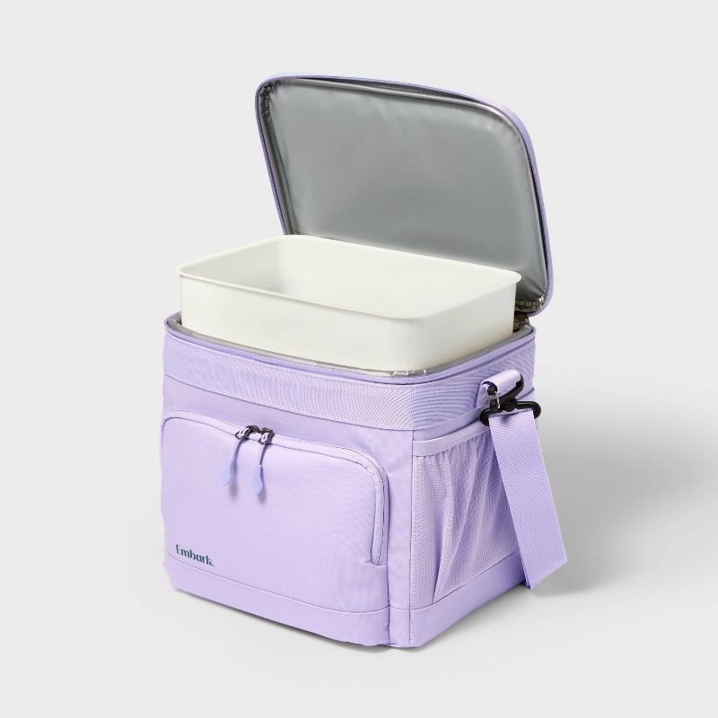 slide 2 of 3, 11qt Soft Sided Cooler Lilac Purple- Embark™: Small Cooler, Dry Storage, Adjustable Straps, 11 qt