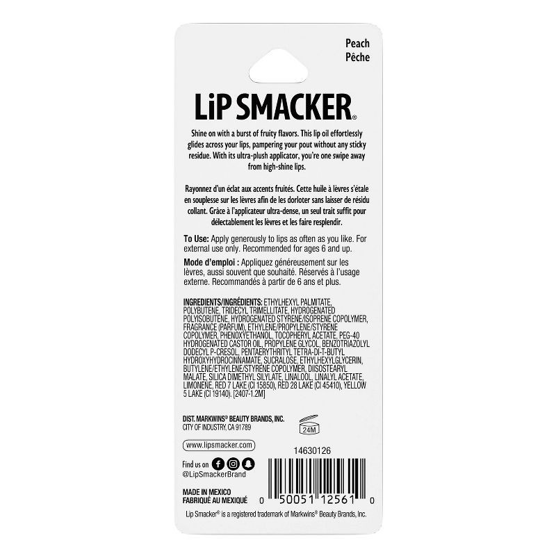 slide 4 of 5, Lip Smacker Lip Oil - Peach - 0.2 fl oz, 0.2 fl oz