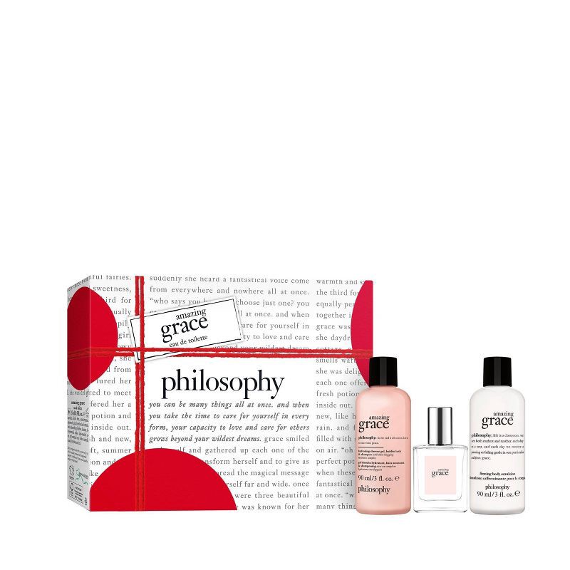 slide 1 of 8, philosophy Amazing Grace Eau de Toilette Mini Gift Set - 0.5 fl oz + 3 fl oz + 3 fl oz/3pc -Ulta Beauty, 0.5 fl oz, 3 fl oz, 3 fl oz, 3 ct