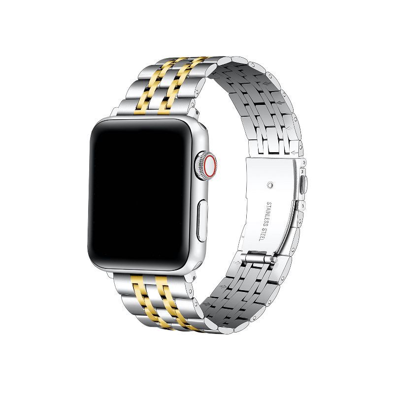 slide 1 of 3, Posh Tech Stella Stainless-Steel Link Band for Apple Watch - Silver/Gold: Compatible with Apple Watch, Wearable Tech Accessory, 1 ct