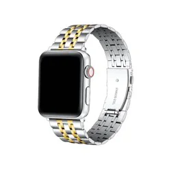 Posh Tech Stella Stainless-Steel Link Band for Apple Watch - Silver/Gold: Compatible with Apple Watch, Wearable Tech Accessory