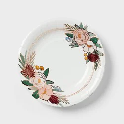 Rose Gold Floral Snack Plate 20ct - Spritz™