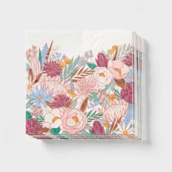 Rose Gold Floral Lunch Napkin 30ct - Spritz™
