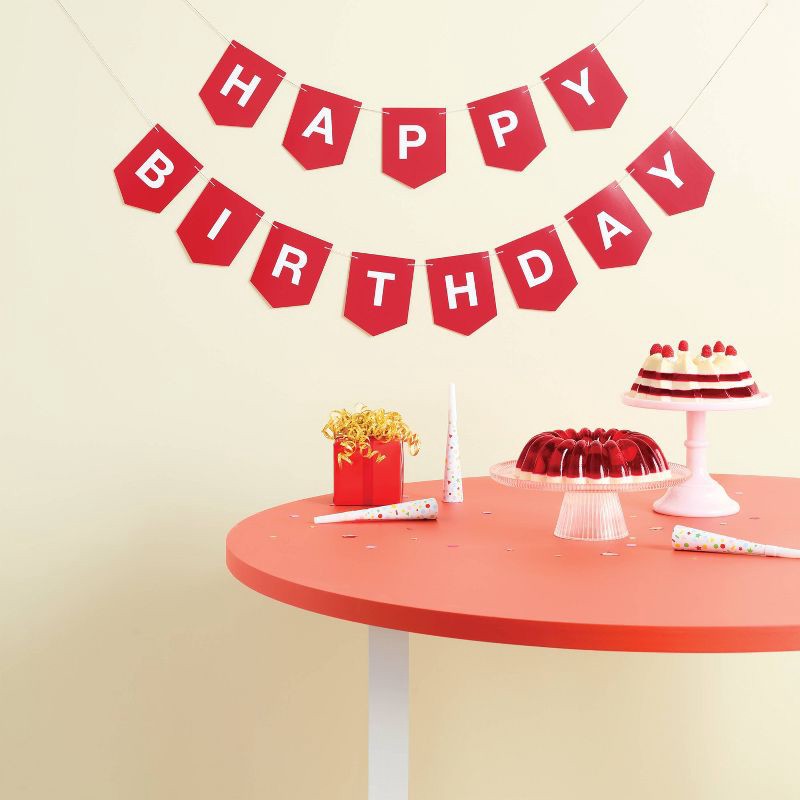 slide 2 of 4, Red "Happy Birthday" Banner - Spritz™, 1 ct