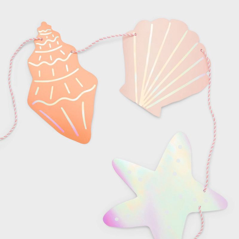slide 3 of 4, Mermaid Seashell Banner - Spritz™, 1 ct
