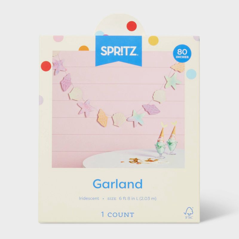 slide 4 of 4, Mermaid Seashell Banner - Spritz™, 1 ct