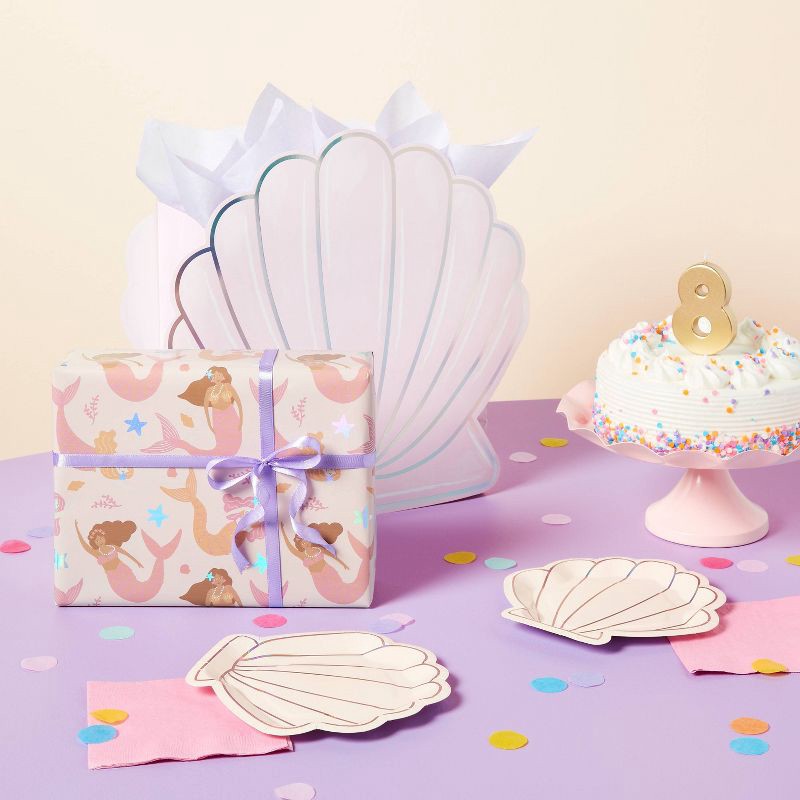 slide 2 of 3, Mermaid Seashell Snack Plate 20ct - Spritz™, 20 ct