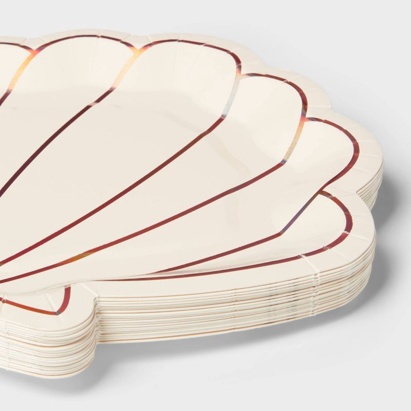 slide 3 of 3, Mermaid Seashell Snack Plate 20ct - Spritz™, 20 ct