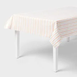 Orange and White Striped Print Table Cover 1ct - Spritz™