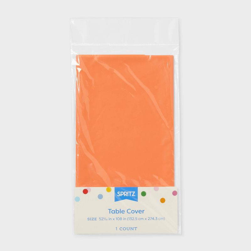 slide 3 of 3, Orange Solid Table Cover 1ct - Spritz™, 1 ct