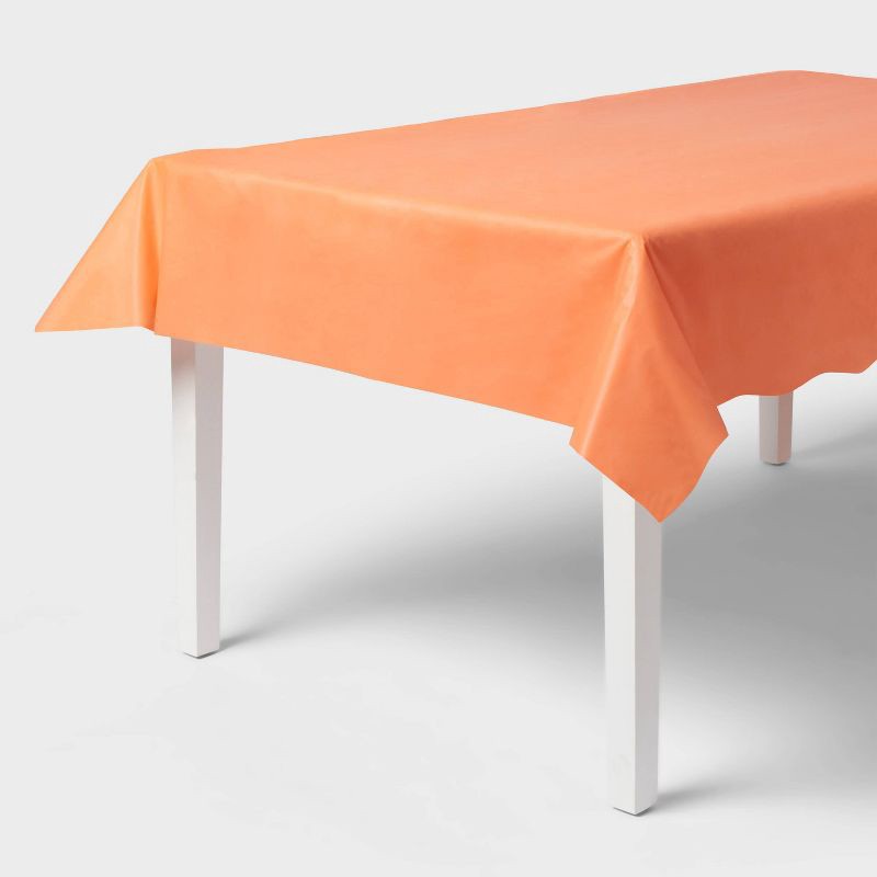 slide 1 of 3, Orange Solid Table Cover 1ct - Spritz™, 1 ct