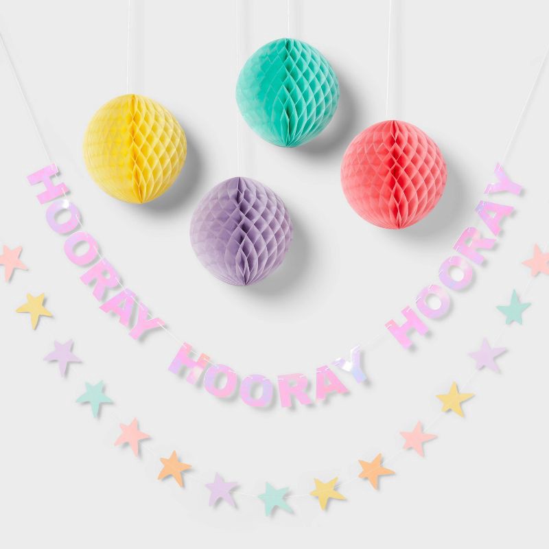 slide 1 of 4, Pastel Honeycomb and Garland Kit - Spritz™, 1 ct