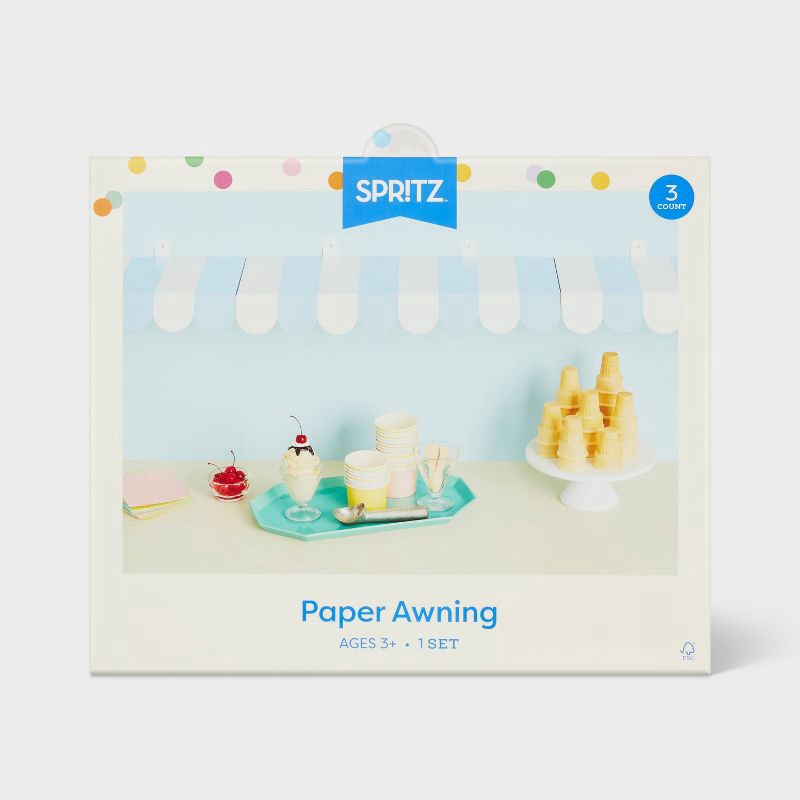 slide 4 of 4, Ice Cream Social Paper Awning - Spritz™, 1 ct