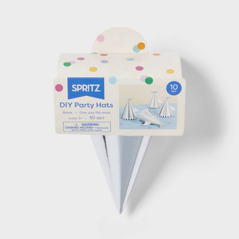 slide 3 of 3, Shark Party Hats 10ct - Spritz™, 10 ct