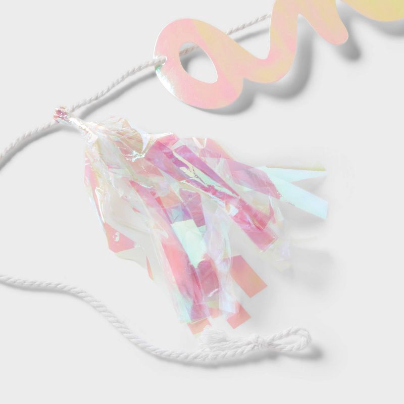 slide 3 of 4, Iridescent 'any excuse to eat cake' Party Banner - Spritz™, 1 ct