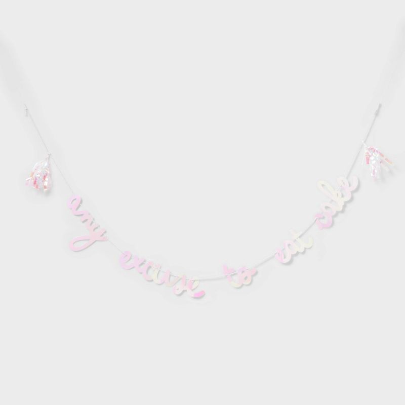slide 1 of 4, Iridescent 'any excuse to eat cake' Party Banner - Spritz™, 1 ct