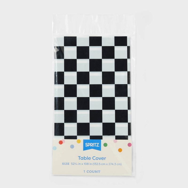 slide 3 of 3, Checkered Print Table Cover - Spritz™, 1 ct