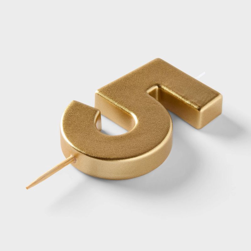 slide 4 of 4, Number 5 Gold Candle - Spritz™, 1 ct