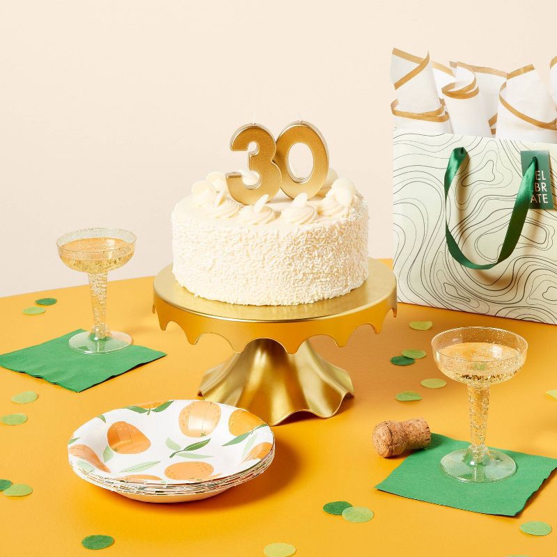 slide 2 of 4, Number 0 Gold Candle - Spritz™, 1 ct