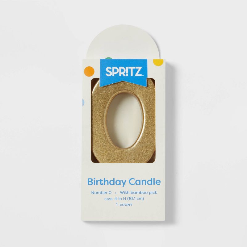 slide 3 of 4, Number 0 Gold Candle - Spritz™, 1 ct