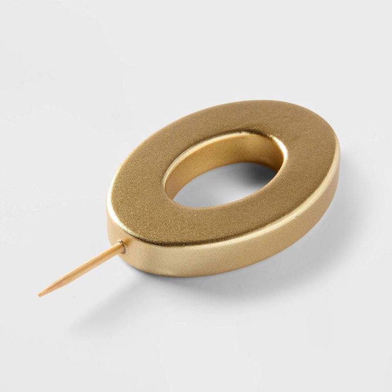 slide 4 of 4, Number 0 Gold Candle - Spritz™, 1 ct