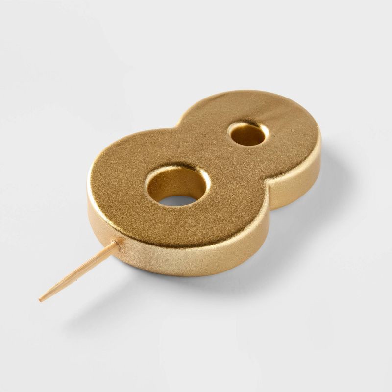 slide 4 of 4, Number 8 Gold Candle - Spritz™, 1 ct