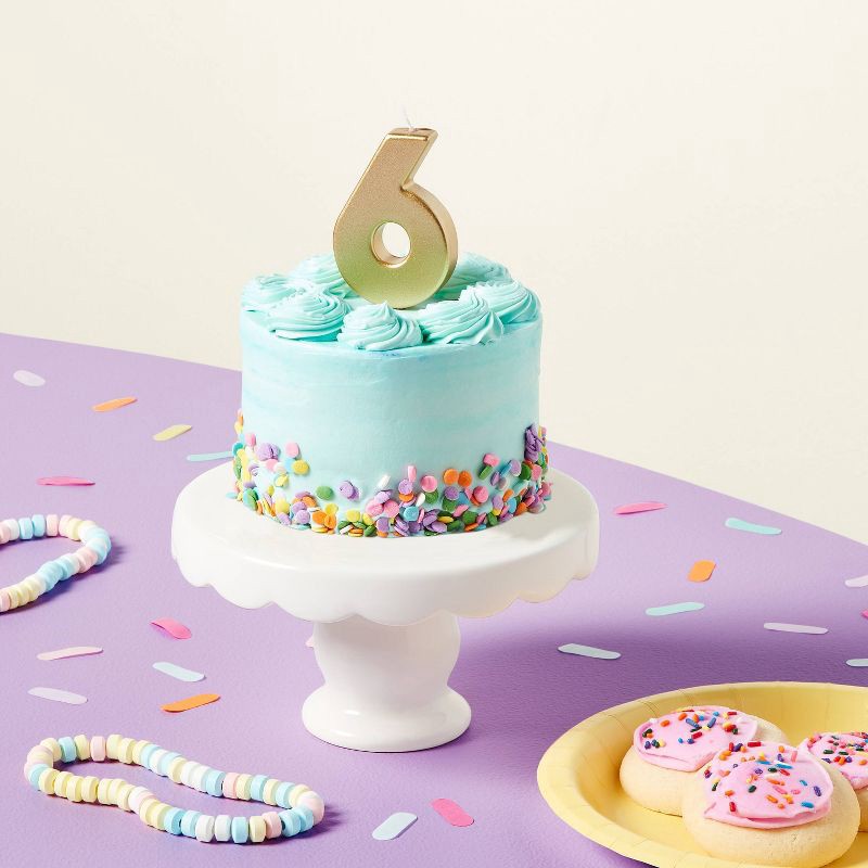 slide 2 of 4, Number 6 Gold Candle - Spritz™, 1 ct