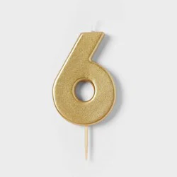Number 6 Gold Candle - Spritz™