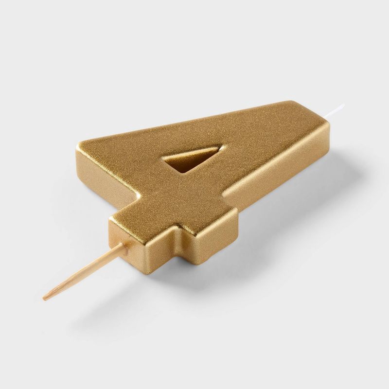 slide 4 of 4, Number 4 Gold Candle - Spritz™, 1 ct