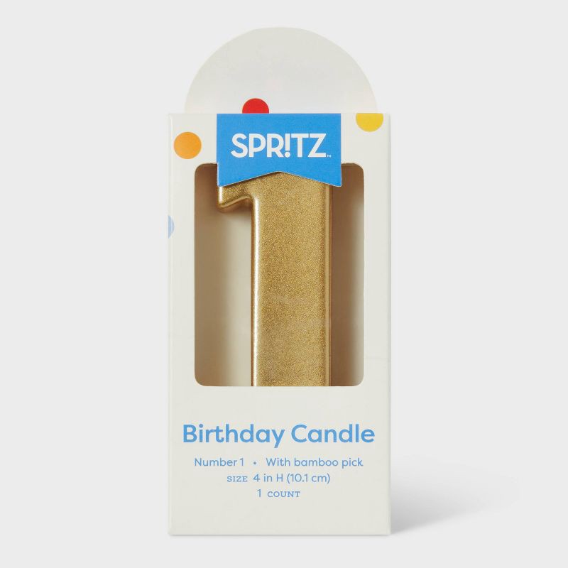 slide 3 of 4, Number 1 Gold Candle - Spritz™, 1 ct