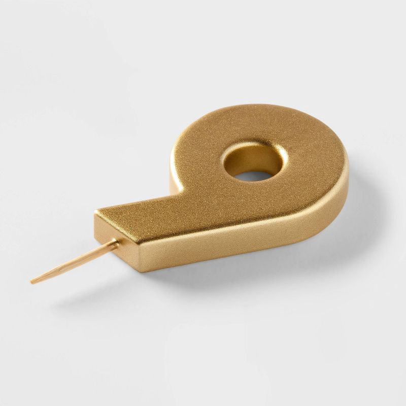 slide 4 of 4, Number 9 Gold Candle - Spritz™, 1 ct