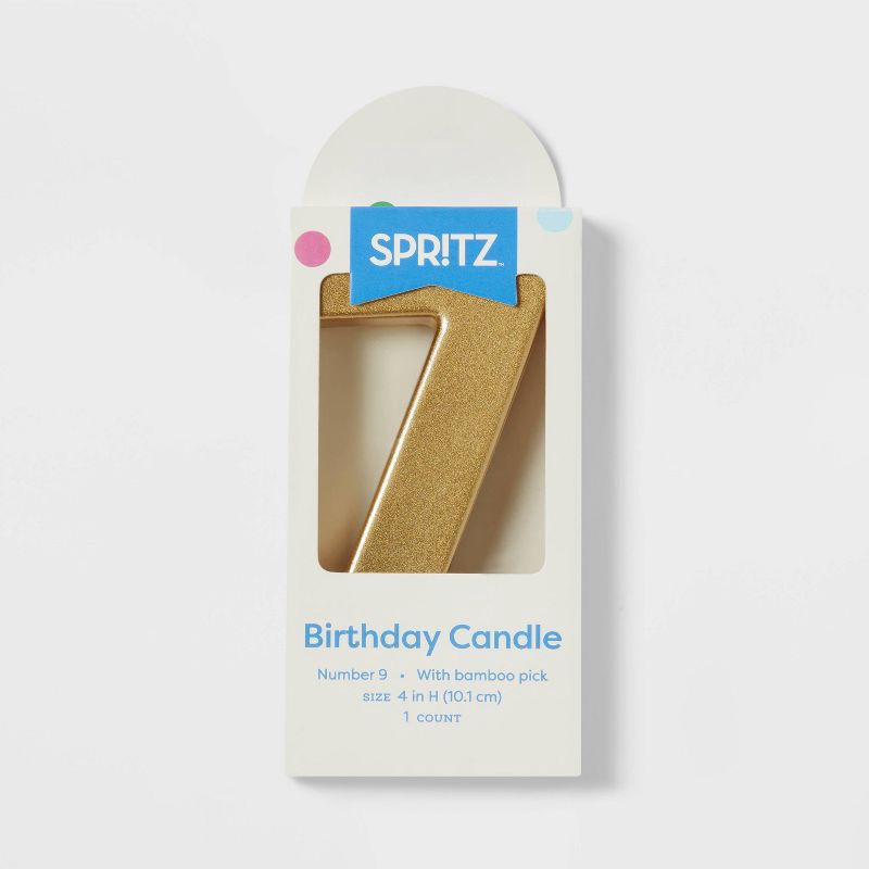 slide 3 of 4, Number 7 Gold Candle - Spritz™, 1 ct