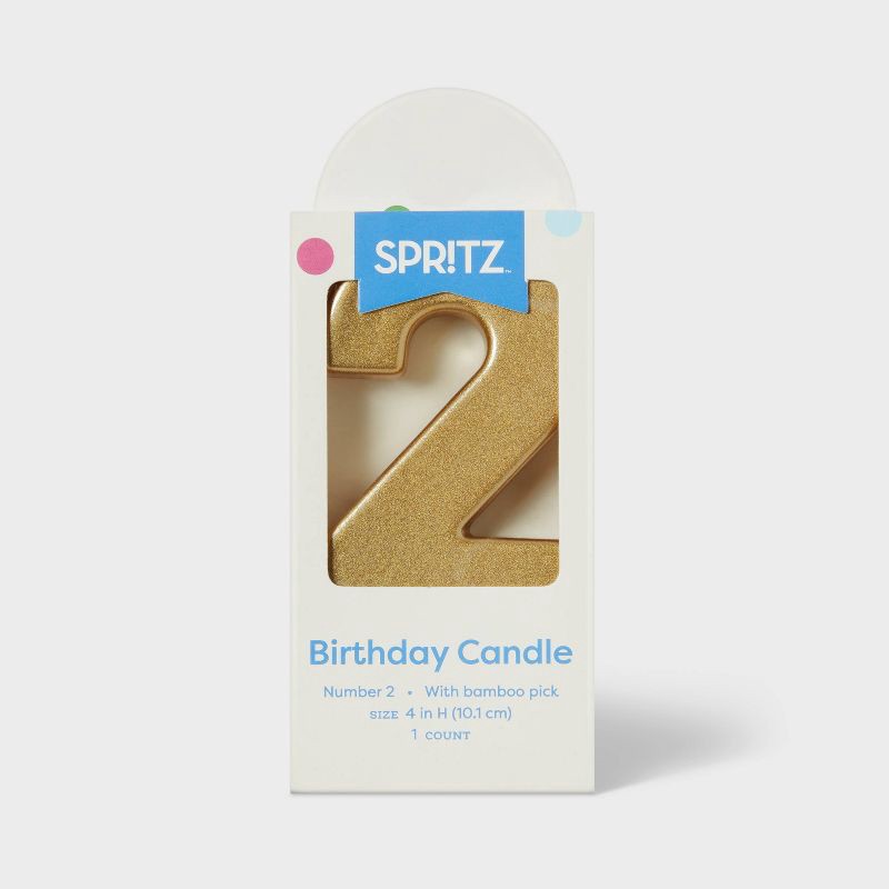 slide 3 of 4, Number 2 Gold Candle - Spritz™, 1 ct