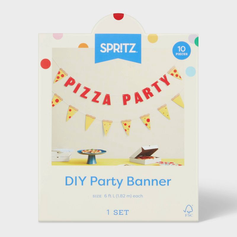 slide 4 of 4, Pizza Party Banner - Spritz™, 1 ct