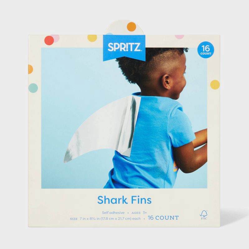 slide 4 of 4, Shark Party Wearable Fin 16ct - Spritz™, 16 ct