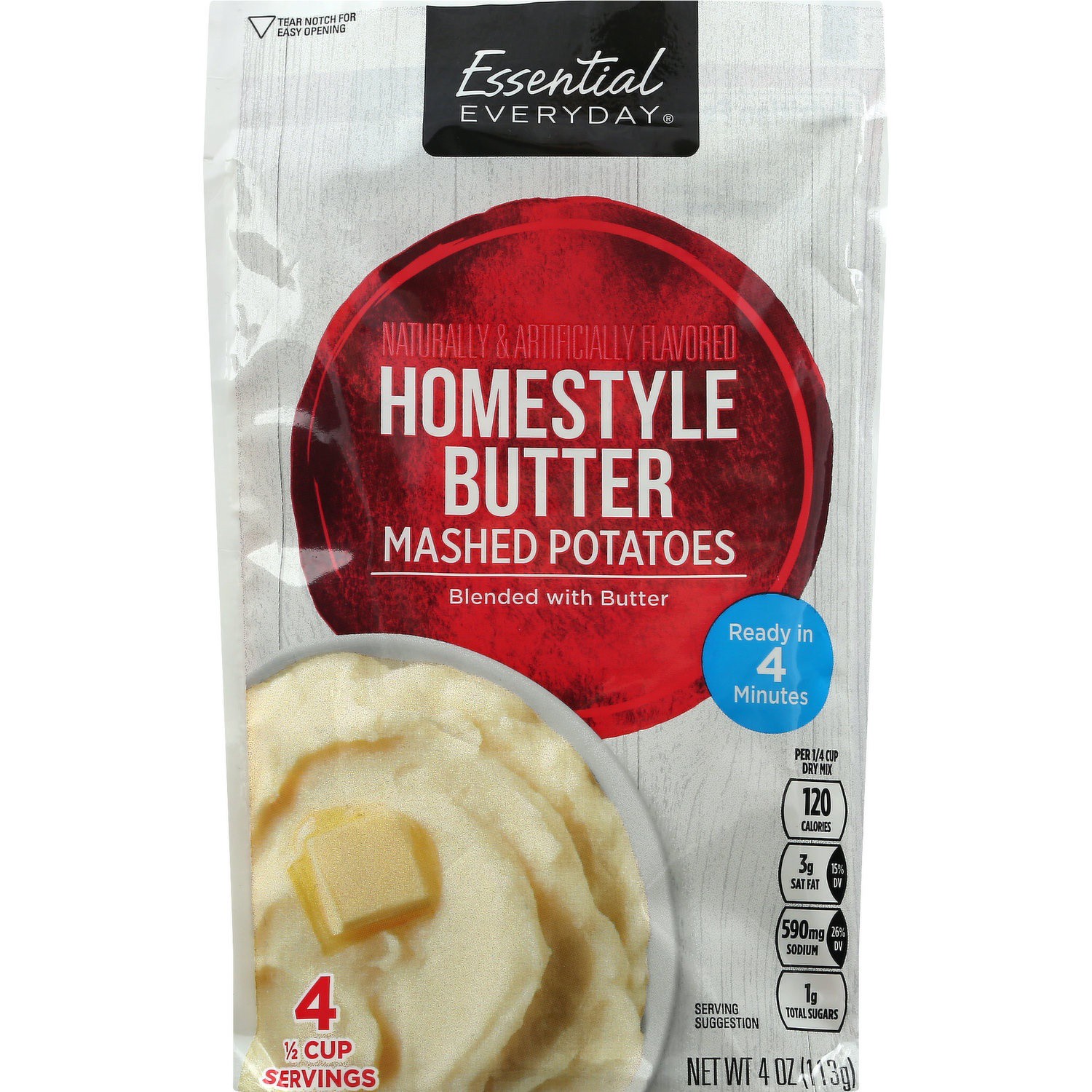 slide 1 of 1, Essential Everyday Buttery Mashed Potatoes, 3.8 oz