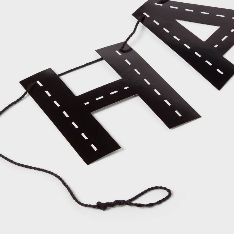 slide 2 of 3, Black Checkered Happy Birthday Banner - Spritz™, 1 ct