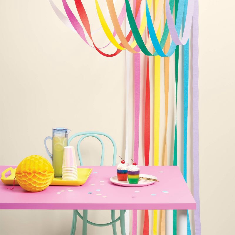 slide 2 of 3, 8pk Paper Rainbow Crepe Streamer - Spritz™, 8 ct
