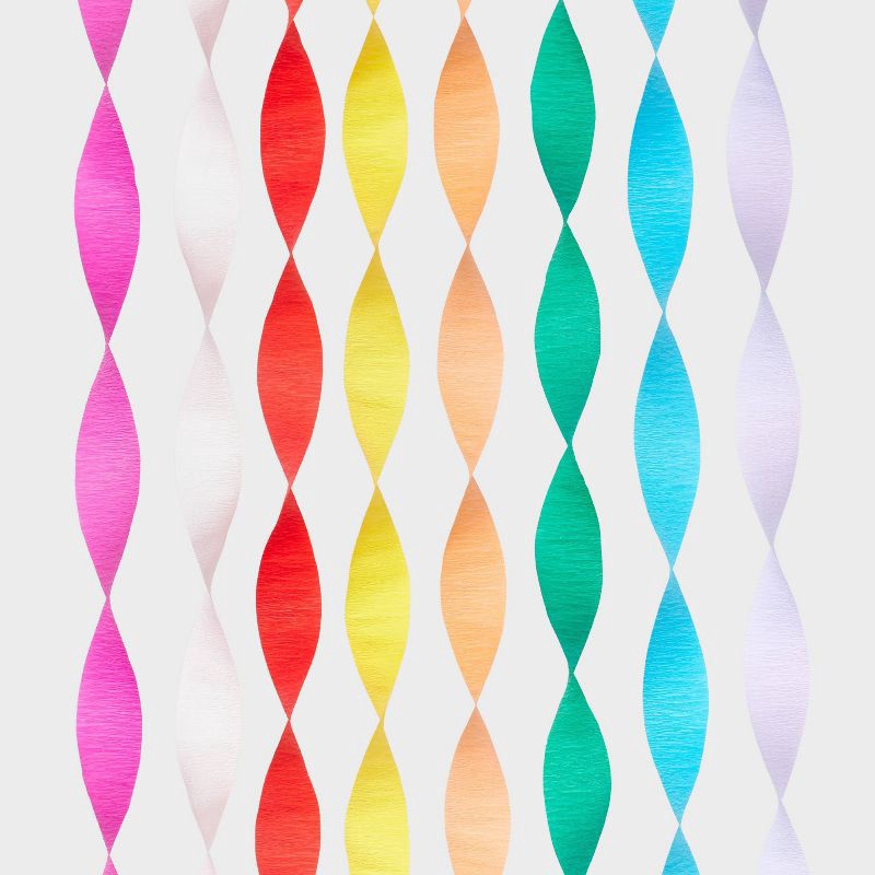 slide 1 of 3, 8pk Paper Rainbow Crepe Streamer - Spritz™, 8 ct
