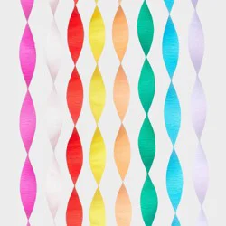 8pk Paper Rainbow Crepe Streamer - Spritz™