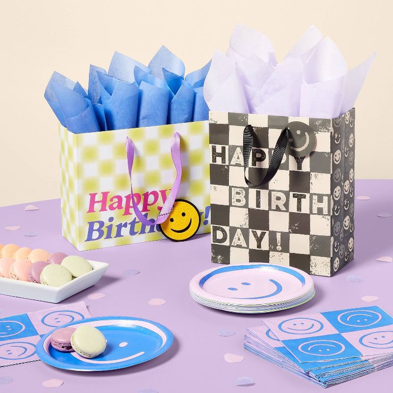 slide 2 of 3, Retro Smiley Face Lunch Napkin 30ct - Spritz™, 30 ct