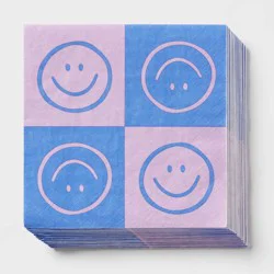 Retro Smiley Face Lunch Napkin 30ct - Spritz™