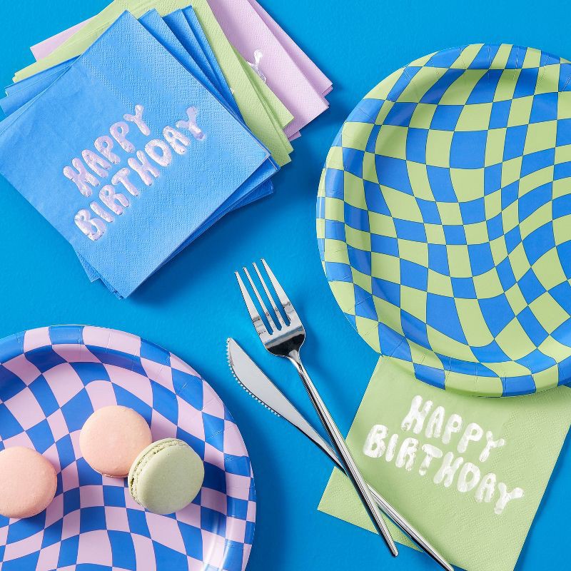 slide 2 of 3, Retro Happy Birthday Beverage Napkin 30ct - Spritz™, 30 ct