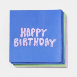 Retro Happy Birthday Beverage Napkin 30ct - Spritz™